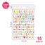 NEW 2280PCS 15 Sheets Colourful English Letters and Numbers Decorative Stickers Carousel 2