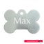 Pet Name Tag - "Max" - Large Silver Bone 1pk Carousel 1