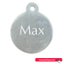 Pet Name Tag - "Max" - Large Silver Circle 1pk Carousel 1