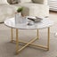 Dreamo White Marble Effect Round Coffee Table With Gold Legs Carousel 2