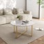 Dreamo White Marble Effect Round Coffee Table With Gold Legs Carousel 5