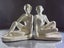 Pair of Art Deco Nude Porcelain Bookends by Cortendorf, Germany - labeled Carousel 3