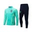 Football Training Suit with Long Full Body Print Sleeves Half Zipper -Green Carousel 1