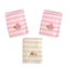 Girls Flowers and Bear Pack of 3 Embroidered Polar fleece Stripe Cot Blankets Carousel 1