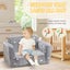 Playpals Kids Sofa Convertible Couch Fold Out Play Couch Toddler Sofa Grey Carousel 4