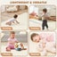 Playpals Kids Play Mat Baby Crawling Soft Leather Cover Plush Foam Padding Beige Carousel 8