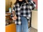 Women Blouses Turn-down Collar Spring Shirts Plaid All-match BF Batwing-sleeve Carousel 1