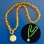 Uranium Glass Beaded choker with cabochon pendant Carousel 1