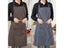 New Black Cooking Baking Aprons Adjustable Sleeveless Apron Stripe Bib With Carousel 4