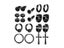 1 Pair Punk Black Multiple Styles Stainless Steel Stud Earrings For Men And Carousel 3