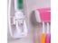 Bathroom Gadgets Automatic Toothpaste Dispenser 5pcs Toothbrush Holder Set Wall Carousel 6