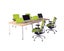 Oblique 4 Person Back to Back Desk Carousel 2