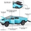 1/32 Scale Diecast Truck Model Zinc Alloy Pull Back Car with Sound Light-Blue Carousel 3
