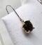 10ct Yellow Gold & Silver Brown Stone Earrings - 2gm - 168922 Carousel 2