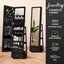 Mirror Jewellery Cabinet Full Length 360 Degree Rotating Storage Organiser Black Carousel 3