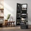 Mirror Jewellery Cabinet Full Length 360 Degree Rotating Storage Organiser Black Carousel 4