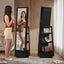 Mirror Jewellery Cabinet Full Length 360 Degree Rotating Storage Organiser Black Carousel 7
