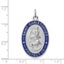 Sterling Silver Rhodium-plated Blue Enamel St. Christopher Medal Pendant, 35x... Carousel 4