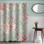 Pink Rose Flowers Shower Curtain With 12 Hooks Green Waterproof Mildew Resistant Carousel 2