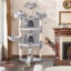 Cat Tree Large Cat House Plush Cat Tower with Caves Condos Platforms Carousel 1