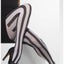 Opaque Tights Adult Black White Vertical Striped Costume Accessory Carousel 1