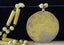 c1990s Long Vintage Mexican Aztec Yellow Onyx Agate or Howlite Beads Necklace Carousel 5