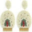 Women's Beaded Christmas Earrings, Exquisite Hand Beaded Christmas Trees Carousel 1