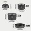 NNETM 4pcs Aluminum Camping Cookware Set for Outdoor Cooking Carousel 4