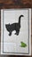 ~" Sue Boettcher Black Cat Artist Very Rare Linen Made In Ireland Tea Towel "~ Carousel 10