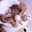 Vintage inspired Butterfly Brooch with artificial Pearl & Rhinestones Carousel 1