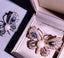 Vintage inspired Butterfly Brooch with artificial Pearl & Rhinestones Carousel 3
