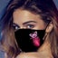 50pcs Ladies Fashion 3d Butterfly Printing Face Shield, Replaceable Cloth Carousel 3