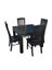 PurePine# NZ Pine Dining Suite | 1M Square Table&4 Chairs | Black color Carousel 3