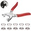 Plier Tool Set with 100 Silver Metal Sewing Buttons Snap Fasteners Carousel 3