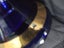 2 x COBALT BLUE GLASS CANDLE STICKS WITH GOLD TONED TRIM Carousel 3