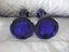 2 x COBALT BLUE GLASS CANDLE STICKS WITH GOLD TONED TRIM Carousel 4