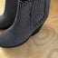 Minx “Snap To It” Black/White Zip Up Heeled Boots Size 39 Carousel 2