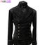 Mens Double Breasted Velvet Vest Stand Collar Black Waistcoat Stage Cosplay Carousel 2