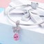 925 Sterling Silver Charm with Pink Teardrop Crystal and Bow Carousel 4