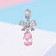 925 Sterling Silver Charm with Pink Teardrop Crystal and Bow Carousel 5