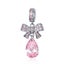 925 Sterling Silver Charm with Pink Teardrop Crystal and Bow Carousel 6