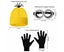 3 Pcs Halloween Costume Accessories Goggles Glasses Yellow Beanie Gloves Cosplay Carousel 3