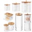Cotton Swab Organizer Storage Bamboo Cover Acrylic Round Organizer Makeup Carousel 2