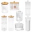 Cotton Swab Organizer Storage Bamboo Cover Acrylic Round Organizer Makeup Carousel 3