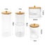 Cotton Swab Organizer Storage Bamboo Cover Acrylic Round Organizer Makeup Carousel 4
