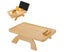 Bamboo Collapsible Clip-On Sofa Arm Tray with Phone Holder - Rectangle Carousel 2
