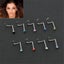 10 Pcs Surgical Steel Small Gem Crystal Screw Nose Stud Ring Body Piercing Carousel 3
