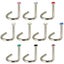 10 Pcs Surgical Steel Small Gem Crystal Screw Nose Stud Ring Body Piercing Carousel 5