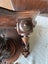 Circa 1960's Lindenwood Black Forest Wolf Head Wall Bracket Carousel 12
