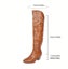 ~ SALE Womens Size 8.5 Knee-High Western Cowboy Boots Tan PU Leather Carousel 2